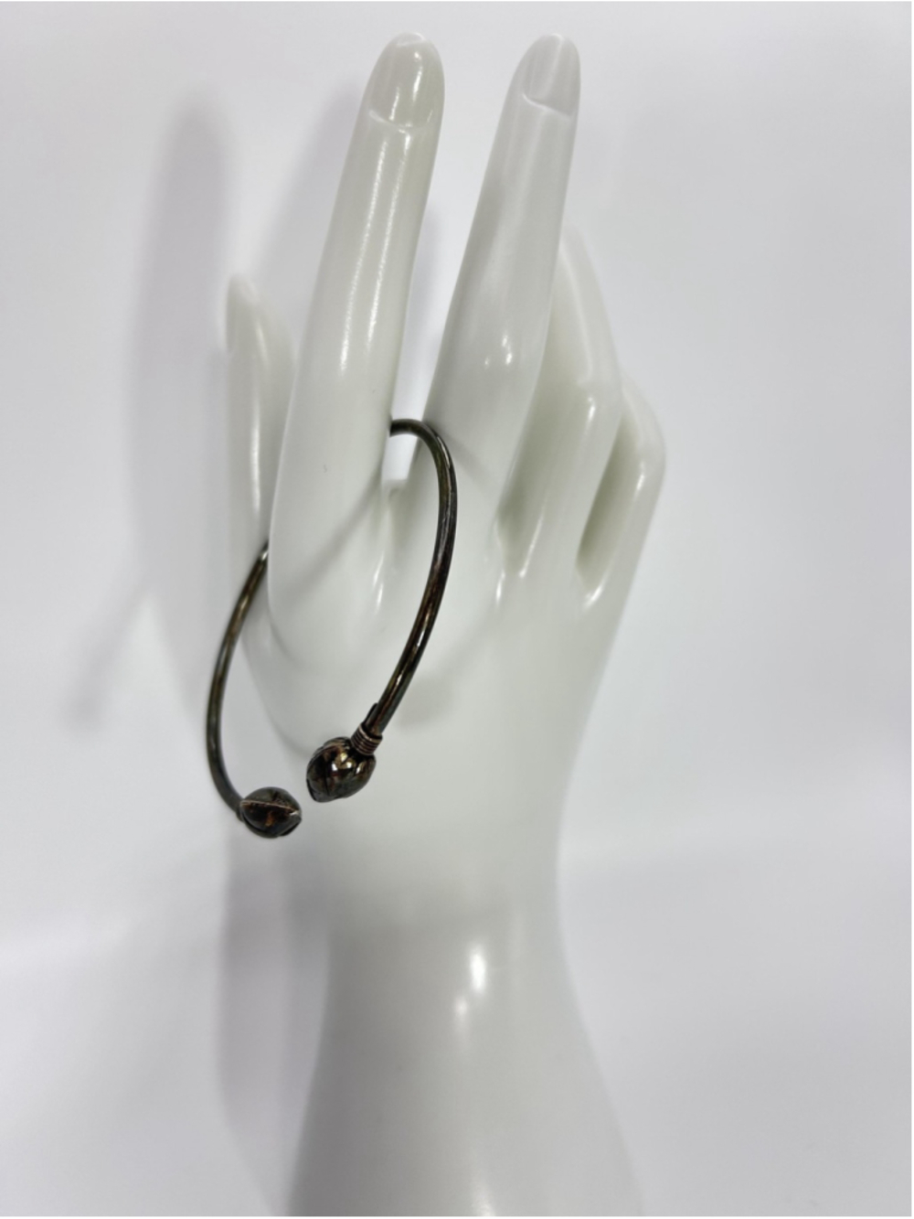 Vintage Sterling Silver Bali Artisan Open Cuff Bracelet Woven Center Spear Boho